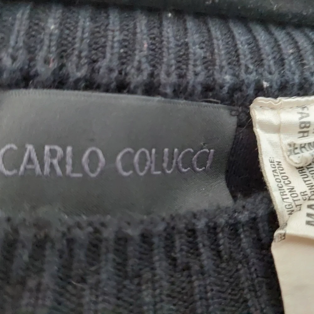 Vintage Carlo Colucci Men's Black and Red Sweater Size XXL